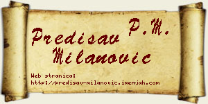 Predisav Milanović vizit kartica